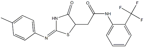 489454-19-5 2-{2-[(4-methylphenyl)imino]-4-oxo-1,3-thiazolidin-5-yl}-N-[2-(trifluoromethyl)phenyl]acetamide