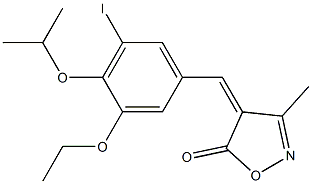 4-(3-ethoxy-5-iodo-4-isopropoxybenzylidene)-3-methylisoxazol-5(4H)-one Struktur