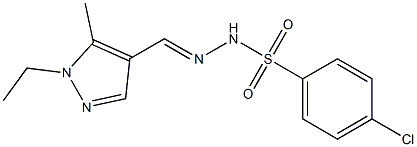 4-chloro-N'-[(1-ethyl-5-methyl-1H-pyrazol-4-yl)methylene]benzenesulfonohydrazide Structure
