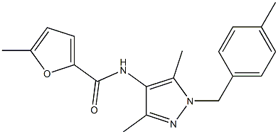 N-[3,5-dimethyl-1-(4-methylbenzyl)-1H-pyrazol-4-yl]-5-methyl-2-furamide Struktur