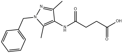 4-[(1-benzyl-3,5-dimethyl-1H-pyrazol-4-yl)amino]-4-oxobutanoic acid 结构式