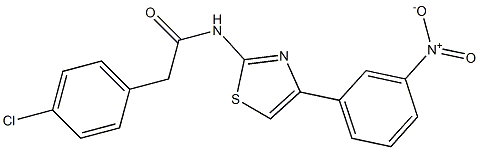 2-(4-chlorophenyl)-N-(4-{3-nitrophenyl}-1,3-thiazol-2-yl)acetamide Struktur