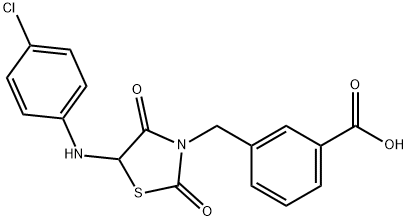 3-{[5-(4-chloroanilino)-2,4-dioxo-1,3-thiazolidin-3-yl]methyl}benzoic acid Structure