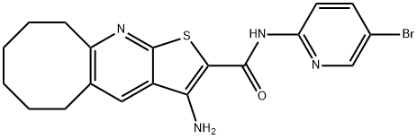 3-amino-N-(5-bromo-2-pyridinyl)-5,6,7,8,9,10-hexahydrocycloocta[b]thieno[3,2-e]pyridine-2-carboxamide Structure