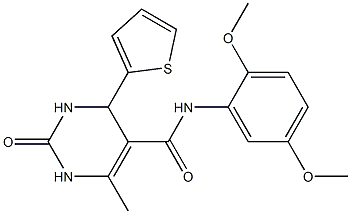 N-(2,5-dimethoxyphenyl)-6-methyl-2-oxo-4-(2-thienyl)-1,2,3,4-tetrahydro-5-pyrimidinecarboxamide Structure