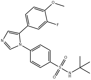 N-tert-butyl-4-[5-(3-fluoro-4-methoxyphenyl)-1H-imidazol-1-yl]benzenesulfonamide Structure