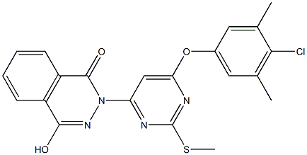 2-[6-(4-chloro-3,5-dimethylphenoxy)-2-(methylsulfanyl)-4-pyrimidinyl]-4-hydroxy-1(2H)-phthalazinone Struktur