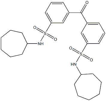 N-cycloheptyl-3-{3-[(cycloheptylamino)sulfonyl]benzoyl}benzenesulfonamide Structure