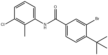 3-bromo-4-(tert-butyl)-N-(3-chloro-2-methylphenyl)benzamide Struktur