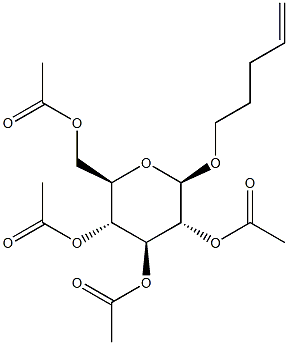 4-Penten-1-yl 2,3,4,6-tetra-O-acetyl-b-D-glucopyranoside 化学構造式