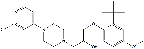 1-(2-tert-butyl-4-methoxyphenoxy)-3-[4-(3-chlorophenyl)-1-piperazinyl]-2-propanol Structure