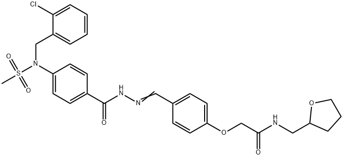 2-[4-(2-{4-[(2-chlorobenzyl)(methylsulfonyl)amino]benzoyl}carbohydrazonoyl)phenoxy]-N-(tetrahydro-2-furanylmethyl)acetamide Structure