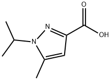 5-メチル-1-(プロパン-2-イル)-1H-ピラゾール-3-カルボン酸 化学構造式