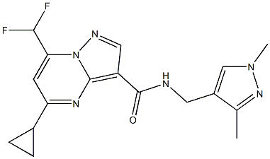 5-cyclopropyl-7-(difluoromethyl)-N-[(1,3-dimethyl-1H-pyrazol-4-yl)methyl]pyrazolo[1,5-a]pyrimidine-3-carboxamide Structure