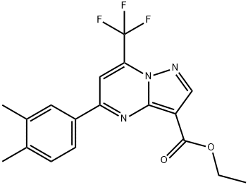 ethyl 5-(3,4-dimethylphenyl)-7-(trifluoromethyl)pyrazolo[1,5-a]pyrimidine-3-carboxylate Structure