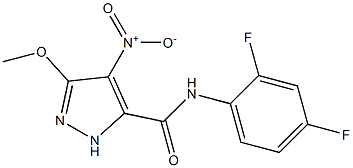 N-(2,4-difluorophenyl)-4-nitro-3-methoxy-1H-pyrazole-5-carboxamide Struktur