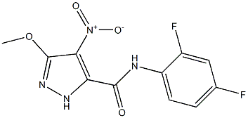 N-(2,4-difluorophenyl)-4-nitro-3-methoxy-1H-pyrazole-5-carboxamide Structure