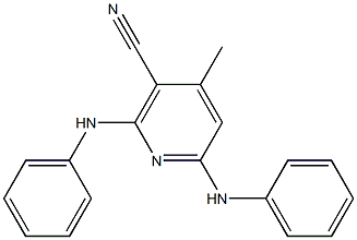 2,6 二苯胺基-4-甲基吡啶-3-甲腈, 51566-48-4, 结构式