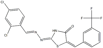 2,4-dichlorobenzaldehyde {4-oxo-5-[3-(trifluoromethyl)benzylidene]-1,3-thiazolidin-2-ylidene}hydrazone Struktur