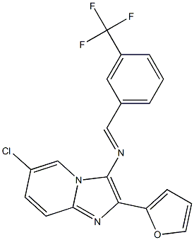 6-chloro-2-(2-furyl)-N-[3-(trifluoromethyl)benzylidene]imidazo[1,2-a]pyridin-3-amine Structure