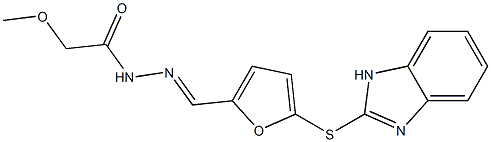 N'-{[5-(1H-benzimidazol-2-ylsulfanyl)-2-furyl]methylene}-2-methoxyacetohydrazide Struktur