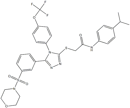 523983-93-9 2-({5-[3-(吗啉-4-磺酰基)苯基]-4-[4-(三氟甲氧基)苯基]-4H-1,2,4-三唑-3-基}硫烷基)-N-[4-(丙-2-基)苯基]乙酰胺