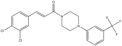 1-[3-(3,4-dichlorophenyl)acryloyl]-4-[3-(trifluoromethyl)phenyl]piperazine Structure