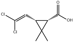 Cyclopropanecarboxylic acid, 3-(2,2-dichloroethenyl)-2,2-dimethyl-, (1S,3S)- Struktur