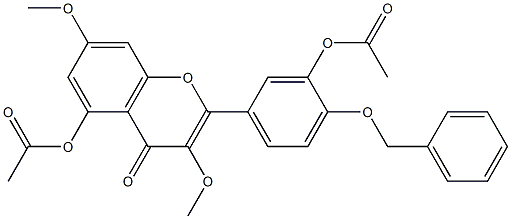 2-[3-(acetyloxy)-4-(benzyloxy)phenyl]-3,7-dimethoxy-4-oxo-4H-chromen-5-yl acetate Struktur
