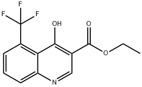 5-三氟甲基-4-羟基喹啉-3-羧酸乙酯, 56881-18-6, 结构式