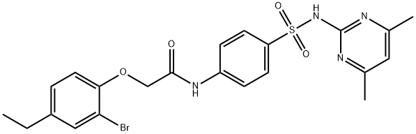 2-(2-bromo-4-ethylphenoxy)-N-(4-{[(4,6-dimethyl-2-pyrimidinyl)amino]sulfonyl}phenyl)acetamide Structure