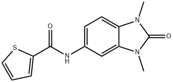 N-(1,3-dimethyl-2-oxo-2,3-dihydro-1H-benzimidazol-5-yl)-2-thiophenecarboxamide 化学構造式