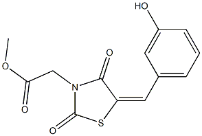 methyl [5-(3-hydroxybenzylidene)-2,4-dioxo-1,3-thiazolidin-3-yl]acetate 结构式