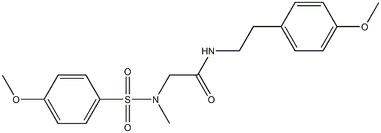 N-[2-(4-methoxyphenyl)ethyl]-2-[[(4-methoxyphenyl)sulfonyl](methyl)amino]acetamide 结构式