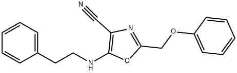 2-(phenoxymethyl)-5-[(2-phenylethyl)amino]-1,3-oxazole-4-carbonitrile Struktur