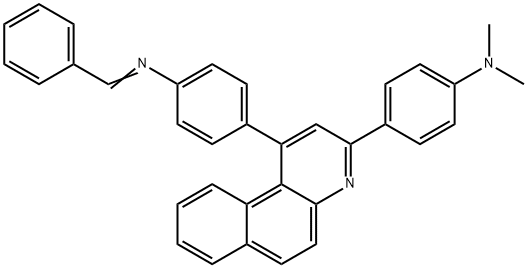 N-benzylidene-N-(4-{3-[4-(dimethylamino)phenyl]benzo[f]quinolin-1-yl}phenyl)amine Structure