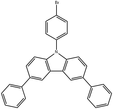 9-(4-溴苯基)-3,6-二苯基-9H-咔唑, 607739-92-4, 结构式