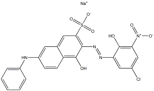 2-Naphthalenesulfonic acid, 3-[(5-chloro-2-hydroxy-3-nitrophenyl)azo]-4-hydroxy-7-(phenylamino)-, monosodium salt Structure