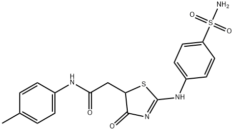 2-{2-[4-(aminosulfonyl)anilino]-4-oxo-4,5-dihydro-1,3-thiazol-5-yl}-N-(4-methylphenyl)acetamide|