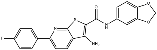 3-amino-N-(1,3-benzodioxol-5-yl)-6-(4-fluorophenyl)thieno[2,3-b]pyridine-2-carboxamide Structure