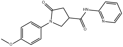 1-(4-methoxyphenyl)-5-oxo-N-(2-pyridinyl)-3-pyrrolidinecarboxamide,640695-97-2,结构式