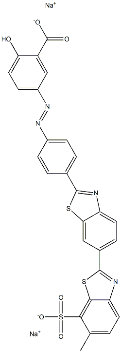 6408-88-4 Benzoic acid, 2-hydroxy-5-[[4-(6-methyl-7-sulfo[2,6'-bibenzothiazol]-2'-yl)phenyl]azo]-, disodium salt