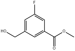 Methyl 3-Fluoro-5-(hydroxymethyl)benzoate 化学構造式