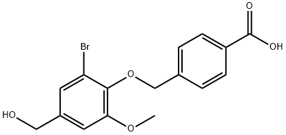 4-{[2-bromo-4-(hydroxymethyl)-6-methoxyphenoxy]methyl}benzoic acid Structure