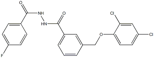 3-[(2,4-dichlorophenoxy)methyl]-N'-(4-fluorobenzoyl)benzohydrazide Structure