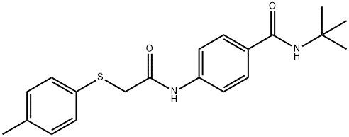 N-(tert-butyl)-4-({[(4-methylphenyl)sulfanyl]acetyl}amino)benzamide Structure