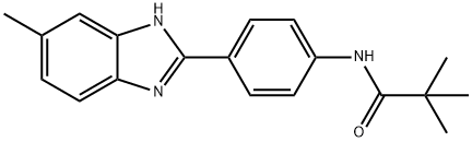 2,2-dimethyl-N-[4-(5-methyl-1H-benzimidazol-2-yl)phenyl]propanamide Struktur