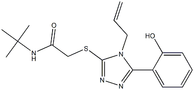 2-{[4-allyl-5-(2-hydroxyphenyl)-4H-1,2,4-triazol-3-yl]sulfanyl}-N-(tert-butyl)acetamide,667867-47-2,结构式