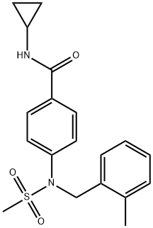 N-cyclopropyl-4-[(2-methylbenzyl)(methylsulfonyl)amino]benzamide,667879-98-3,结构式