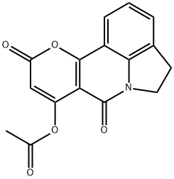 7,10-dioxo-4,5-dihydro-7H,10H-pyrano[3,2-c]pyrrolo[3,2,1-ij]quinolin-8-yl acetate Structure